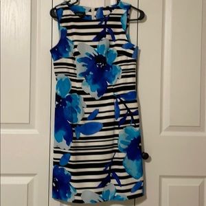 ALYX Petite Striped Floral Sleeveless Sheath Dress